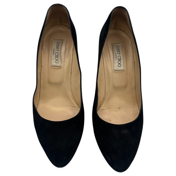 Jimmy Choo Aimee Suede Platform Pumps Heels Black Sz 11 - Picture 5 of 10